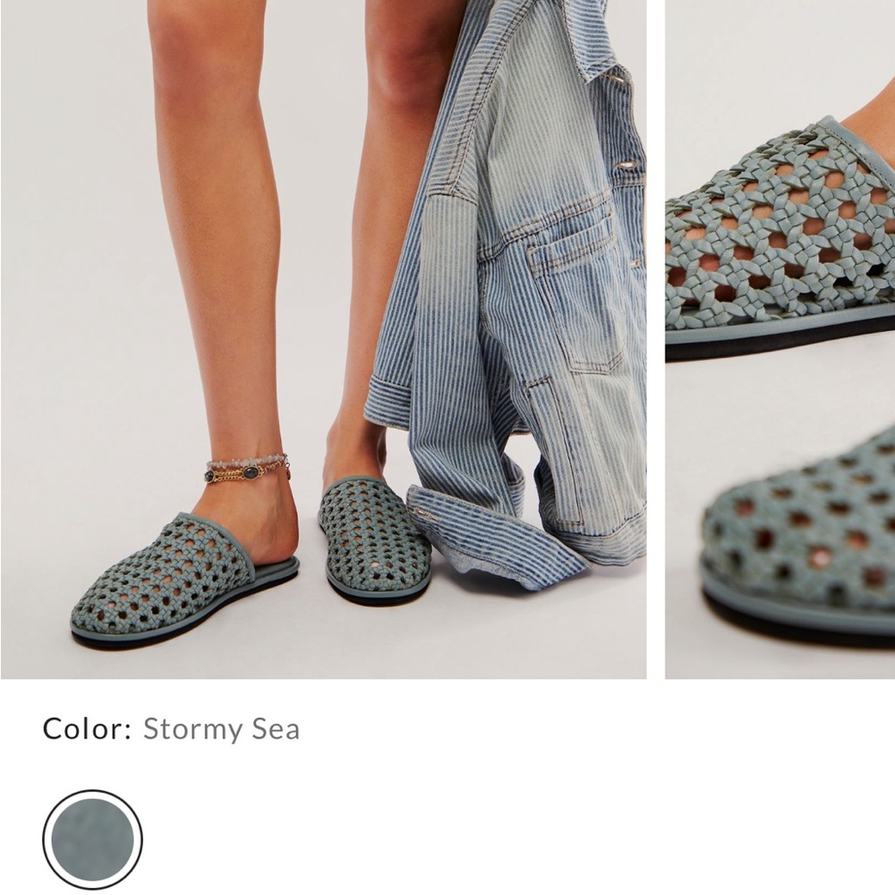 Free People Freya Flats Stormy Sea NIB SOLD OUT ONLINE